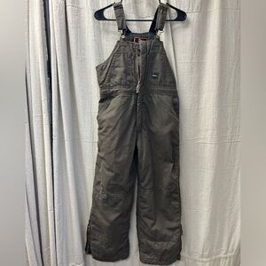 Walls Tough Wear Overall Bibs Youth Xtra Lg Kidz Grow System Brown Snowpants XL